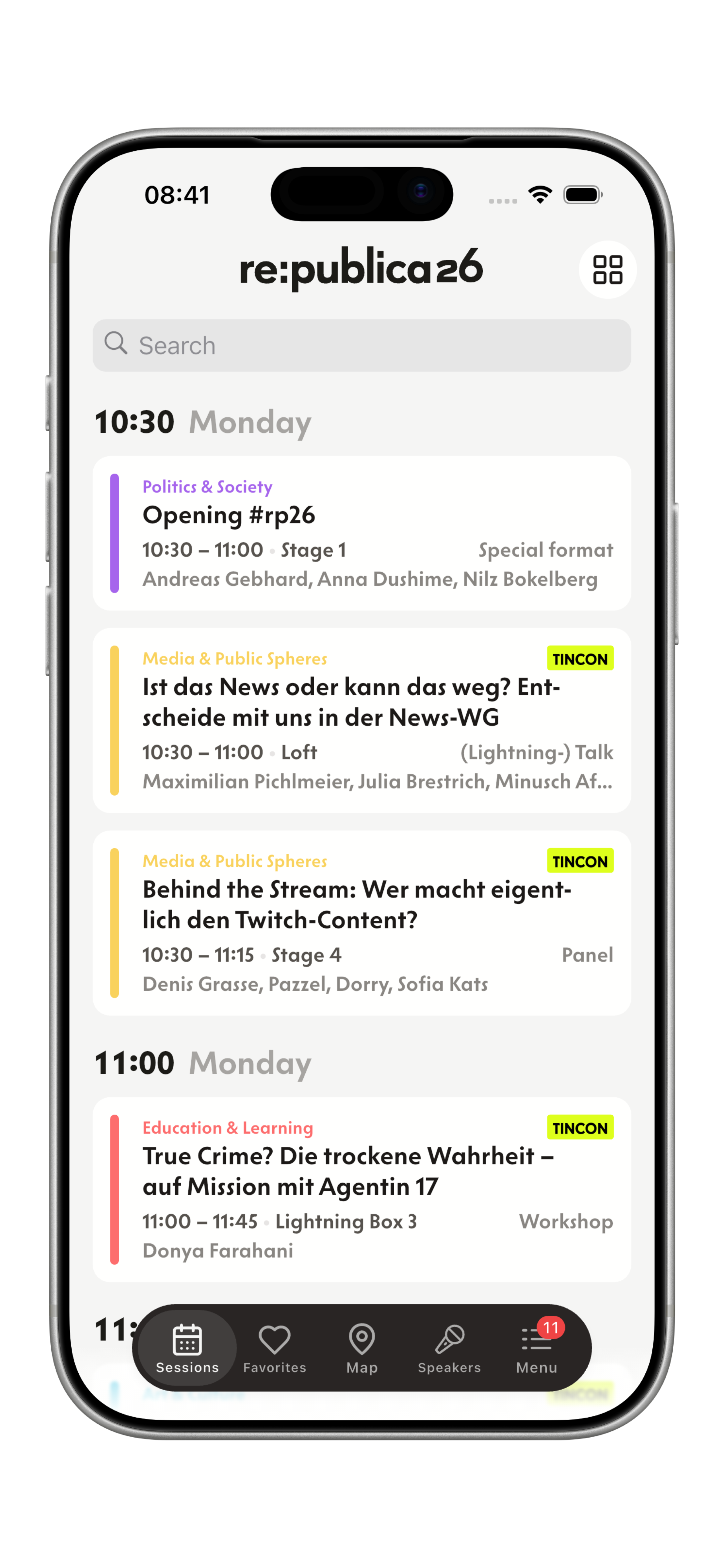 konferenz app session list